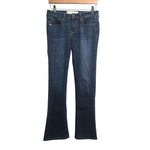 Abercrombie & Fitch Dark Rinse The Skinny Boot Cut Jeans Size 4 Short - Picture 1 of 6